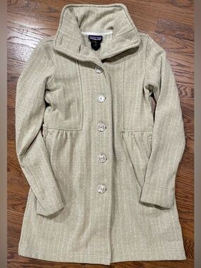 Patagonia Better Sweater Coat Womens Small Button Fleece Jacket Bleached Stone
